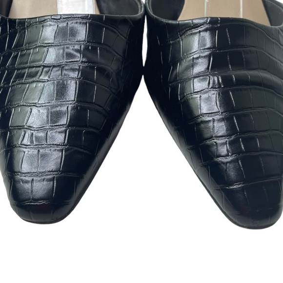 Franco Sarto Women’s Solange Black Croc Embossed Pointed Toe Heels - Picture 8 of 9
